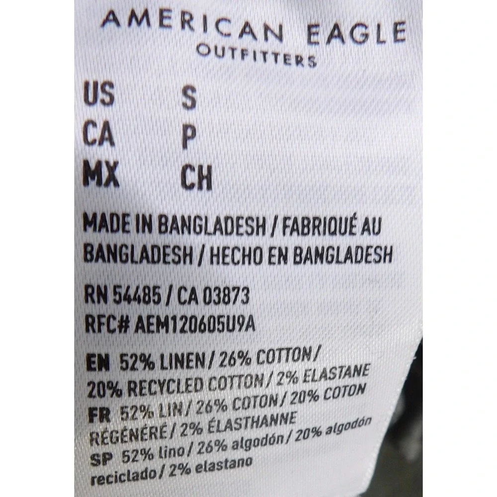 American Eagle Flex Linen Blend Pants Men S Green Drawstring Casual Straight Leg